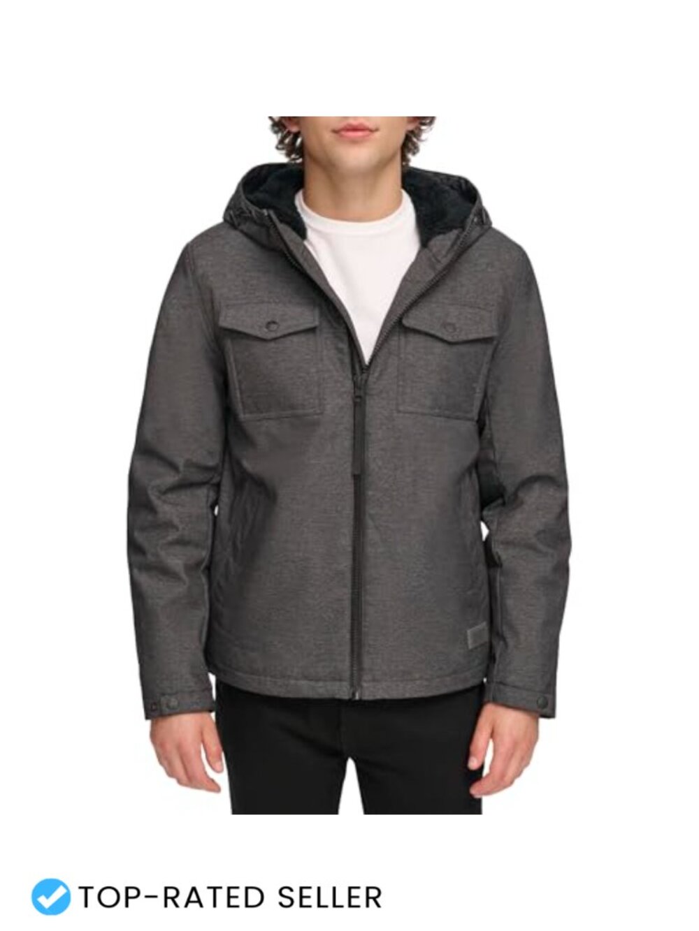 Men's Soft Shell Hooded Trucker Jacket Sherpa Lined Waterproof